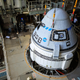 Starliner being lifted at the Vertical Integration Facility at Space Launch Complex-41 at Cape Canaveral Space Force Station in Florida on May 4, 2022.